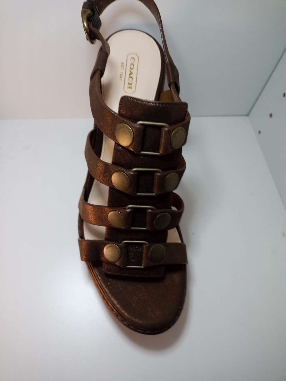 COACH MALLORY PASSION Gladiator Sandal with Brass Accents SIZE 11